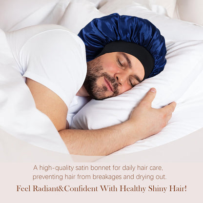Choshion Silk Bonnet for Men & Women — Reversible Satin Sleep Cap, Large Fit