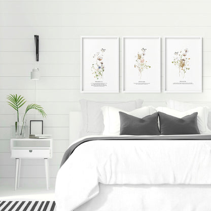 Christian art for bedroom | set of 3 wall art prints