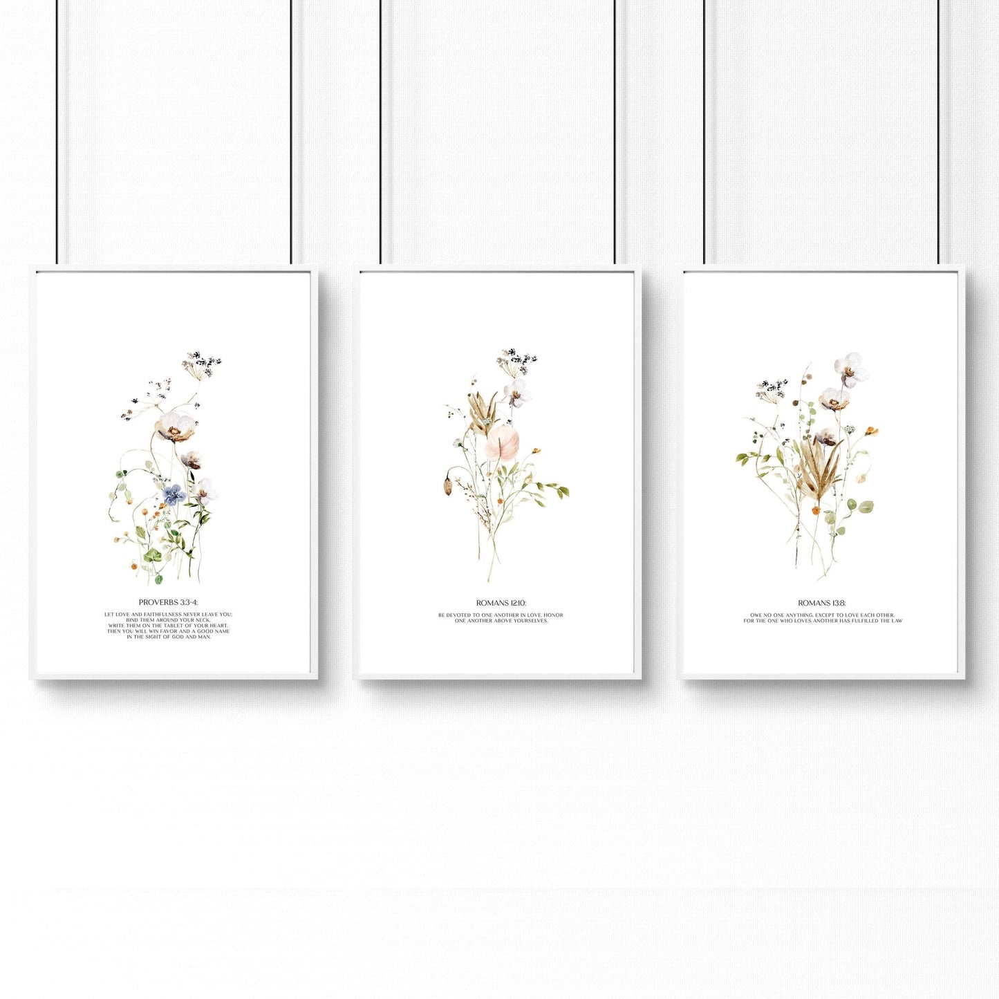 Christian art for bedroom | set of 3 wall art prints