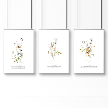 Christian art for bedroom | set of 3 wall art prints