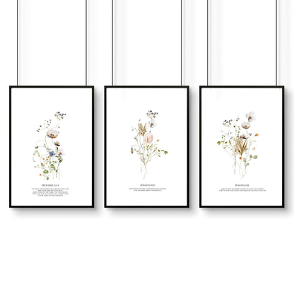 Christian art for bedroom | set of 3 wall art prints