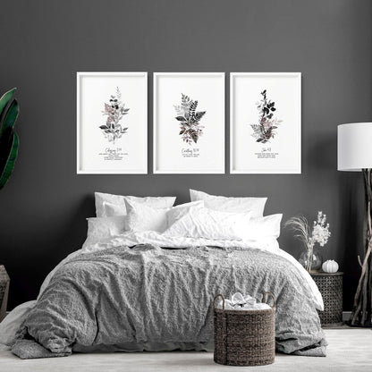 Christian art wall for bedroom | set of 3 wall art prints