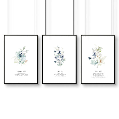 Christian religious wall art | set of 3 prints for bedroom walls