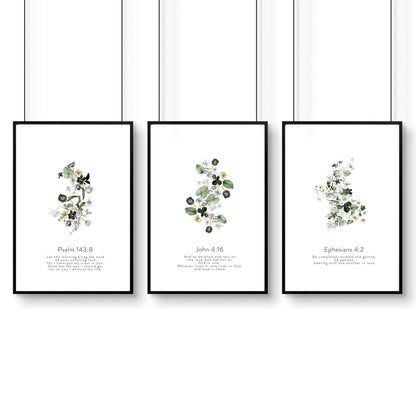 Bible wall art for bedroom | set of 3 wall art prints