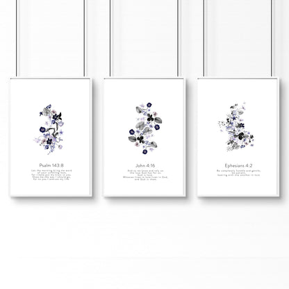 Christian wall art in uk for bedroom | set of 3 wall art prints