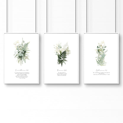 Christianity Bible wall art for bedroom | set of 3 wall art prints