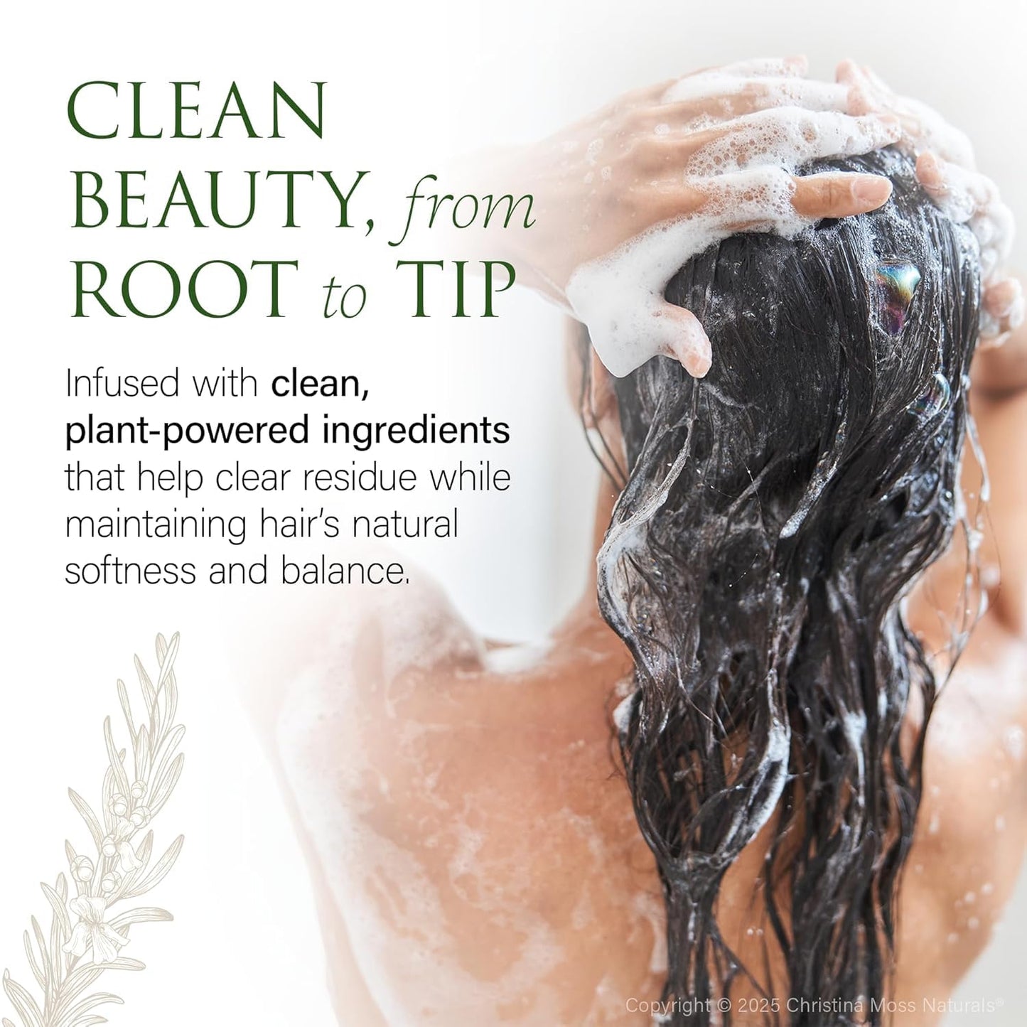 Christina Moss Naturals Shampoo – Organic, Sulfate-Free, Paraben-Free, Cruelty-Free, Unscented