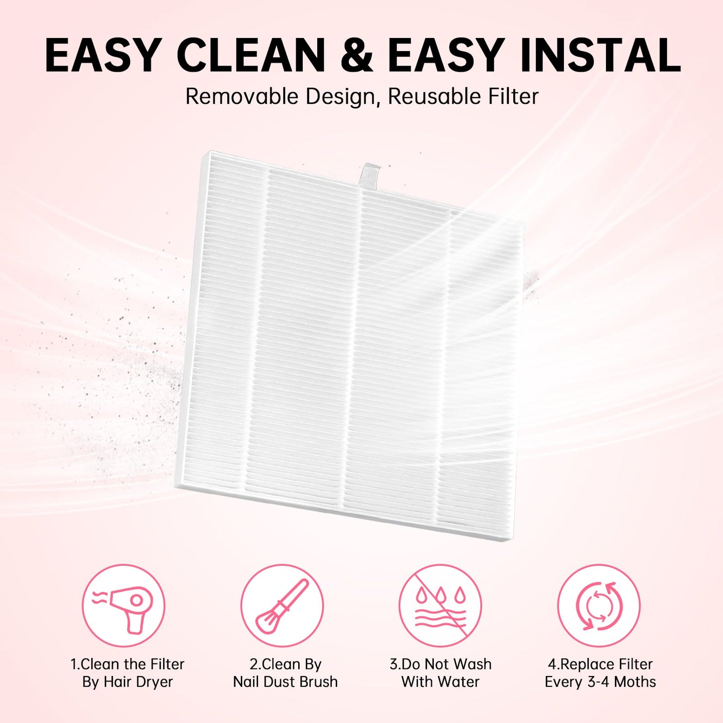 CHRISTINE SHELLY Nail Dust Collector – Cordless Vacuum for Acrylic Nails | Pink Diamond