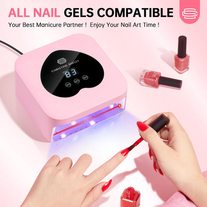 CHRISTINE SHELLY UV Nail Lamp 48W – Mini Plug-in Gel Nail Dryer with Touch Control & 3 Timers