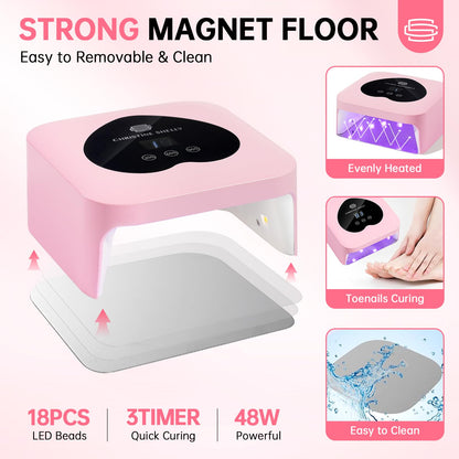 CHRISTINE SHELLY UV Nail Lamp 48W – Mini Plug-in Gel Nail Dryer with Touch Control & 3 Timers