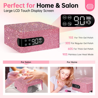 CHRISTINE SHELLY UV Nail Lamp 96W | Fast Gel Curing, 4 Timer Settings, Touch Control