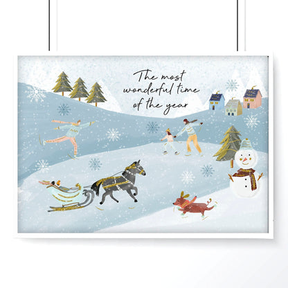 Scandi Christmas decor wall art print