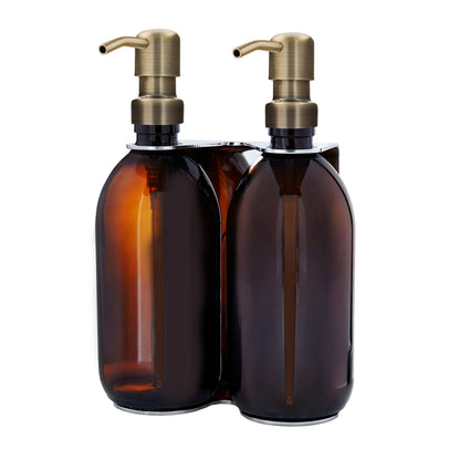 Chrome Double Wall Mounted Soap Dispenser