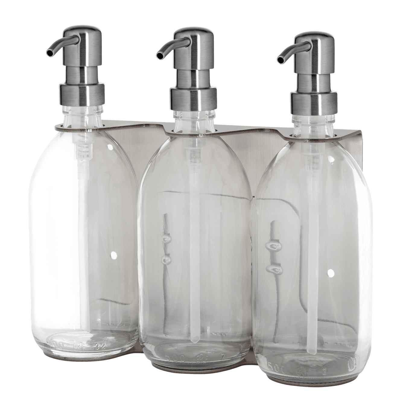 Chrome Triple Wall Mounted Soap Dispenser
