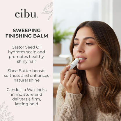 CIBU Sweeping Finishing Balm – Hydrating Hair Wax Stick for Frizz Control & Shine | 0.5oz
