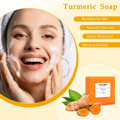 cijikos Honey Glow Lemon Turmeric Kojic Soap Bar – 2PCS for Face & Body