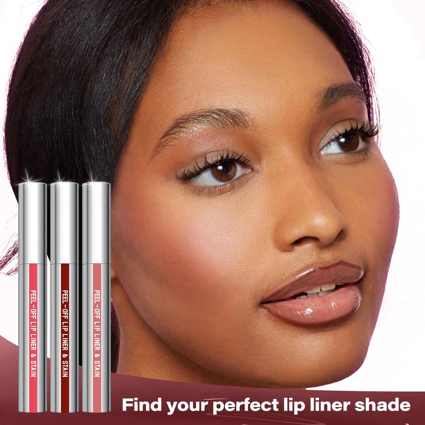 Cilrofelr Peel Off Lip Liner Stain – Berry, Long-Wear Matte Lip Color with Tweezer