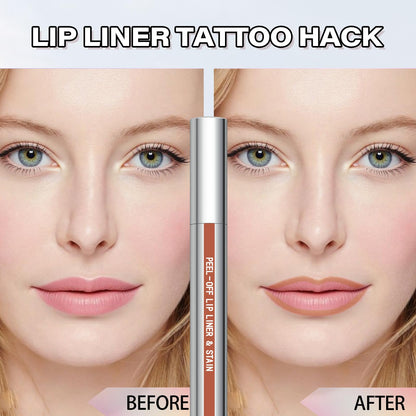 Cilrofelr Peel Off Lip Liner Stain with Tweezer - Long-Wear Matte Nude Beige Lip Color