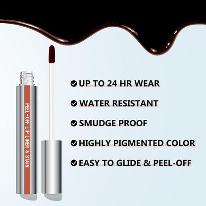 Cilrofelr Peel Off Lip Liner Stain with Tweezer - Long-Wear Matte Nude Beige Lip Color
