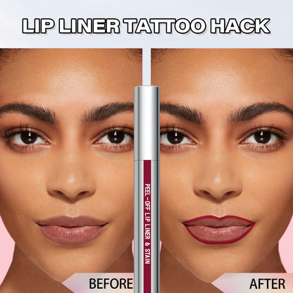Cilrofelr Peel Off Lip Liner Stain – Berry, Long-Wear Matte Lip Color with Tweezer