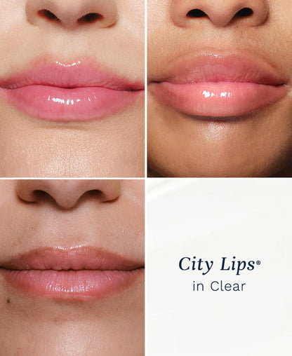City Lips Clear by City Beauty | Plumping Lip Gloss with Hyaluronic Acid & Peptides (Pack of 3, Cruelty-Free)