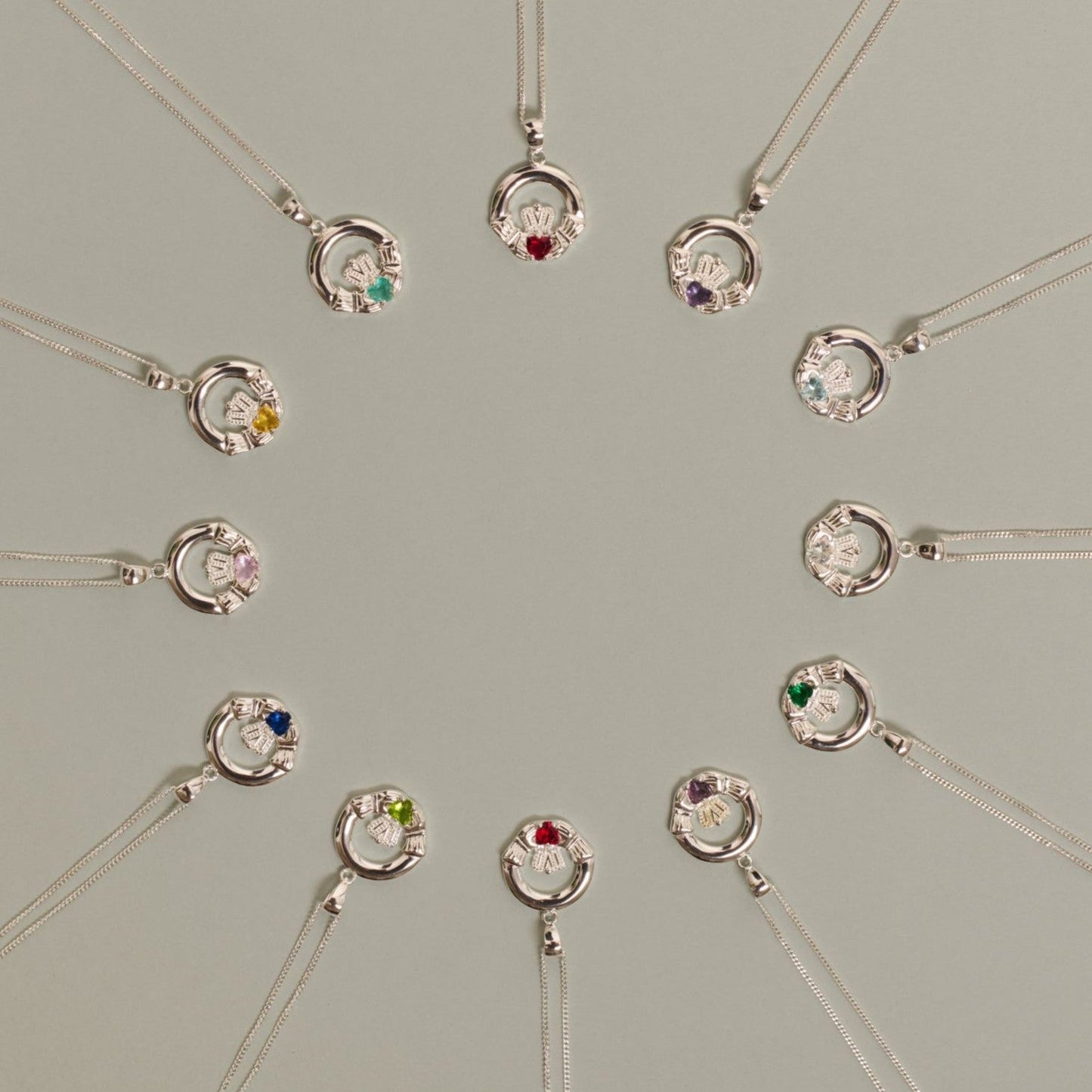 February Birthstone Claddagh Jewellery Set