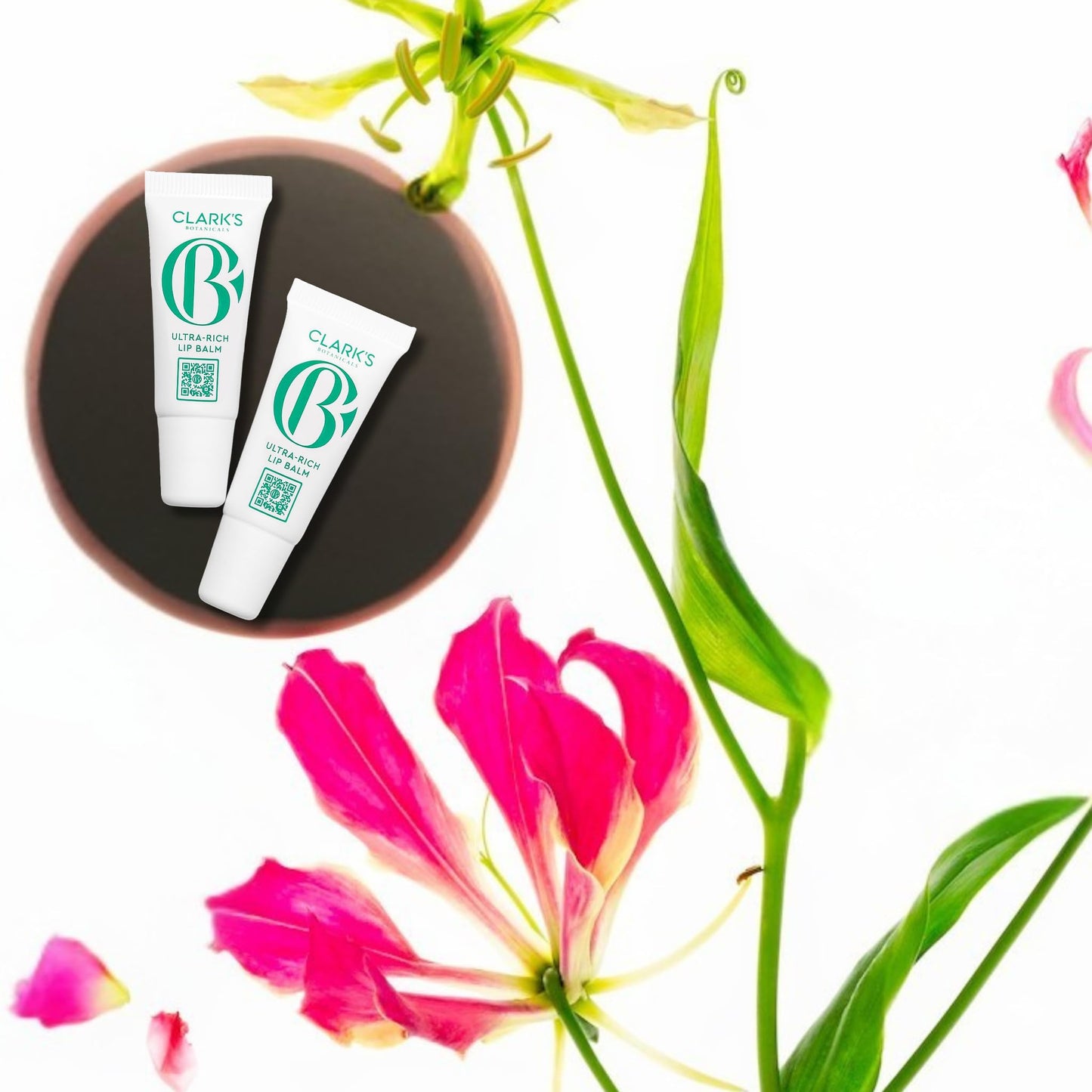 Clark's Botanicals Mini Ultra Rich Lip Balm | Plumping Moisturizer with Collagen, Shea, Mango & Avocado Butter + Vitamin E | 0.14 fl oz (Pack of 2)