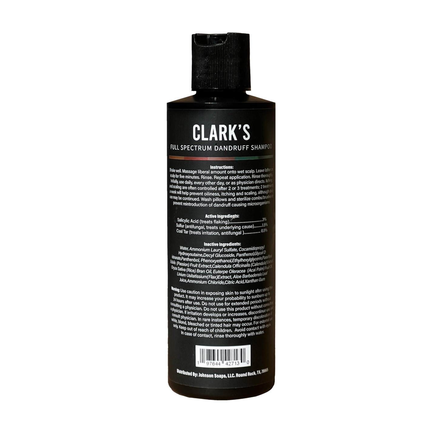 Clark's Full Spectrum Dandruff Shampoo with Coal Tar, Salicylic Acid, and Sulfur – 8 Fl Oz