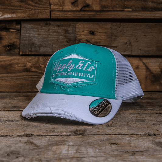 Turquoise & White Diamond Cap