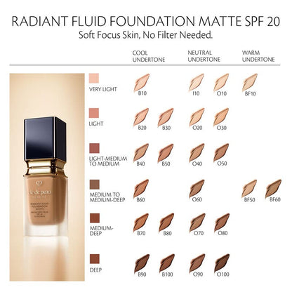 Clé de Peau Beauté Radiant Fluid Foundation Matte SPF 20 BF50 | Lightweight Matte Finish