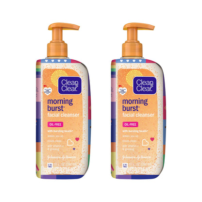 Clean & Clear Morning Burst Oil-Free Facial Cleanser – Vitamin C & Ginseng, 2-Pack, Pride Edition, 8 fl oz