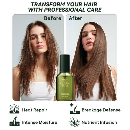 CLEANFULL Botanical Hair Oil – Lightweight Leave-In Serum with Heat Protection & Frizz Control