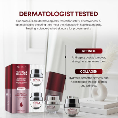 Clear Beauty Retinol & Collagen Day & Night Cream Duo – Vegan Korean Skincare