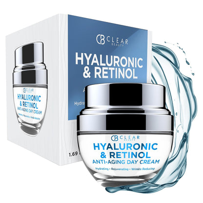 Clear Beauty Hyaluronic & Retinol Face Moisturizer – Hydrating Day Cream for Dry & Mature Skin
