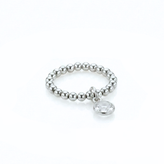 Clear Quartz April Birthstone Ring