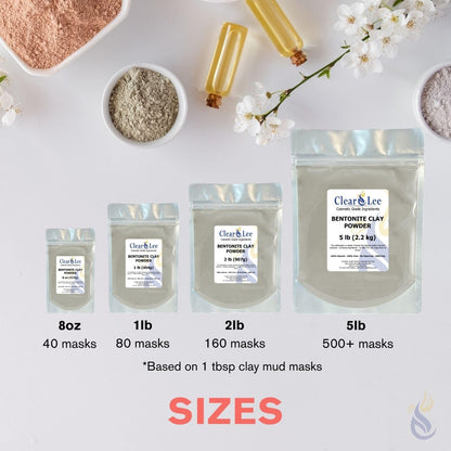 ClearLee Bentonite Clay Powder – 100% Pure Cosmetic Grade Indian Clay for Skin Detox & DIY Masks