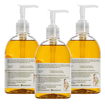 Clearly Natural Essentials Glycerin Hand Soap with Aloe & Vitamin E – 12 oz, 3-Pack