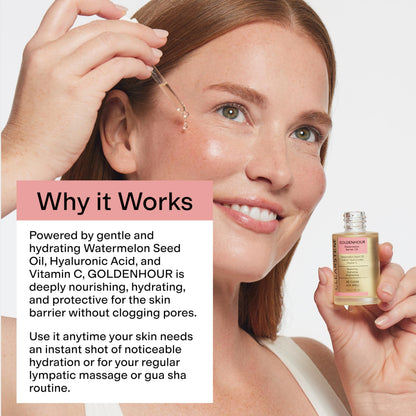 CLEARSTEM GOLDENHOUR Hydrating Facial Oil – Deep Hydration, Vitamin C Radiance, Hyaluronic Acid