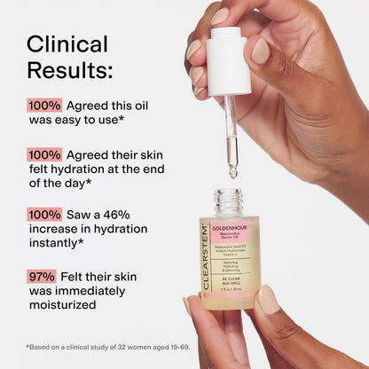 CLEARSTEM GOLDENHOUR Hydrating Facial Oil – Deep Hydration, Vitamin C Radiance, Hyaluronic Acid