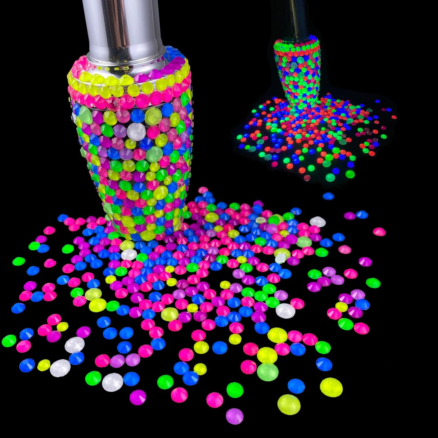 CLEKSPOYE Flatback Glass Rhinestones 1440pcs Neon Green SS20 – Non Hotfix for Nails, Crafts, and Apparel