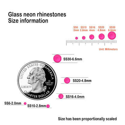 CLEKSPOYE Flatback Rhinestones Neon Pink SS20 – 1440pcs Non Hotfix Glass Gems for Nail Art, Crafts & Apparel