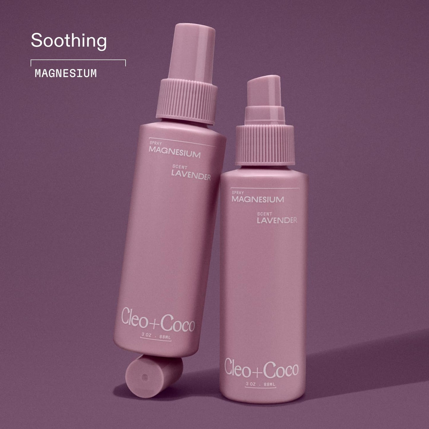 Cleo + Coco Functional Magnesium Lavender Spray for Sleep (3.0 oz) – Aluminum-Free, Vegan, Multi-Use Deodorant & Soothing Body Spray