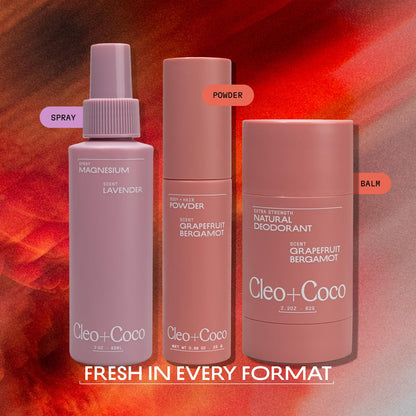 Cleo + Coco Extra Strength Deodorant Balm Grapefruit Bergamot 2-Pack, Aluminum-Free, Vegan
