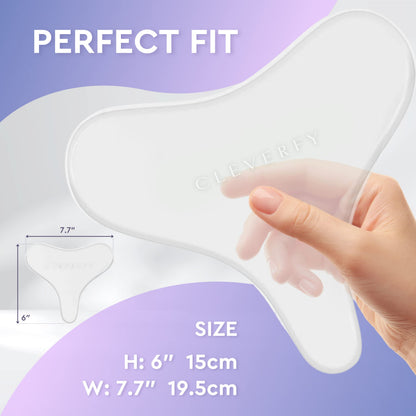 CLEVERFY Silicone Chest Anti-Wrinkle Patches for Décolleté – 4-Pack T-Shape Reusable Wrinkle Pads