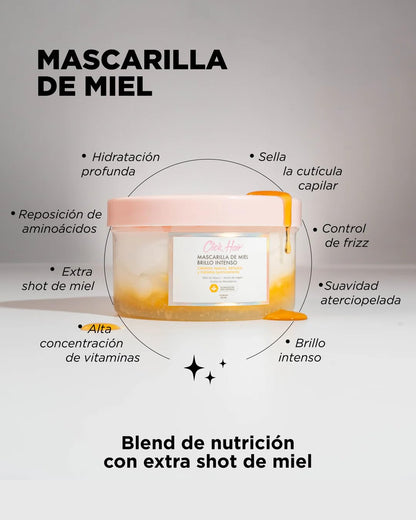 Click Hair Honey Mask Intense Shine – Deep Conditioning Mask with Pure Honey (10.1oz / 300ml)