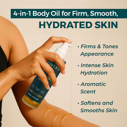 Clinexil After Shower Body Oil for Women – Hydrating & Firming Natural Moisturizer with Jojoba, Baobab, Sea Buckthorn & Vitamin E – Non-Greasy, Fast-Absorbing (3.38 oz)