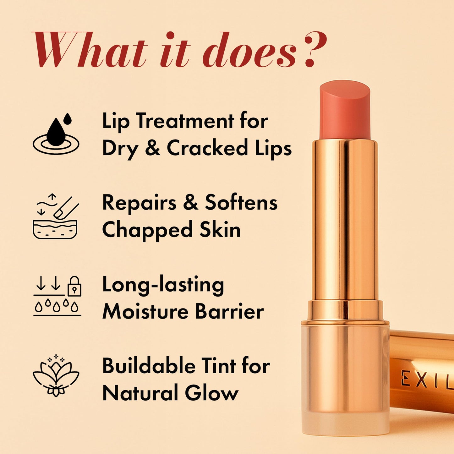 Clinexil Tinted Lip Balm – Deep Hydration, Subtle Tint, Clean Lip Care