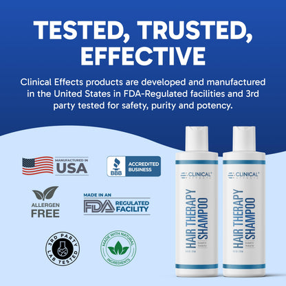 Clinical Effects Hair Therapy Shampoo – Biotin, Anagain & Baicapil | For Women & Men | Made in USA | 3 Bottles