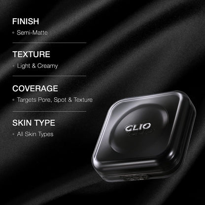 CLIO PROFESSIONAL Kill Cover Founwear Cushion Foundation – Flawless Full Coverage, Matte Finish (21N Linen)