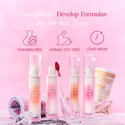 CLIO Professional Crystal Glam Tint 015 Grooming Peach Opal – Glossy, Lightweight Lip Color